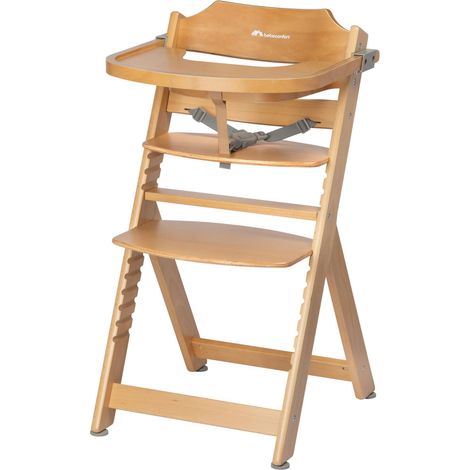 Bebeconfort Timba Seggiolone Evolutivo in Legno naturale, 6 mesi-10 anni, 30 kg, Seggiolone Pappa per bambini, con Vassoio, Seduta e poggiapiedi regolabili, compatibile con sdraietta Timba Baby (1/5)