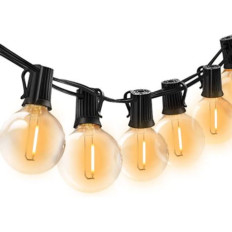 Luces de cadena exteriores impermeables con 25 bombillas para decoración interior/exterior, ideales para jardín, boda, fiesta - Blanco cálido (1/5)