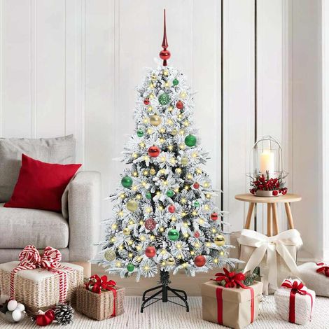 Künstlicher klappbarer Weihnachtsbaum Weiß 150 cm PE und PVC
