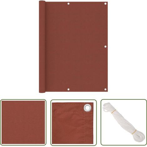 The Living Store Écran de balcon Terre cuite 120x600 cm Tissu Oxford - Écran De Balcon - Intimité Balcon - Paravent Balcon - Protection Solaire Balcon - Voile D'ombrage Balcon