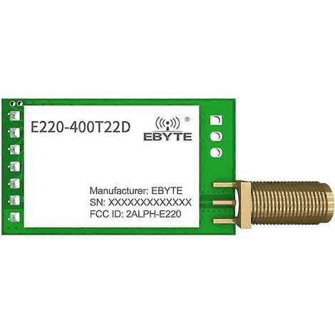 EBYTE LoRa LLCC68 433 MHz/470 MHz Funkmodul, 22 dBm Leistung, große Reichweite (5 km), SMA-K UART-Transceiver mit UART-Schnittstelle und RSSI-Signal (E220-400T22D Empfänger). (1/5)