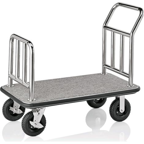 Chariot à bagages en Acier Inoxydable gris L 1130 mm l 615 mm H 980 mm - Was Germany