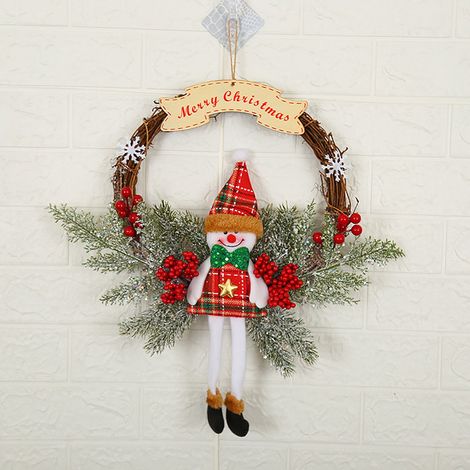 Guirlande De Noël - Guirlande En Rotin Pour Porte Fenêtre Intérieur Extérieur - 60 cm - 1 Pièce (1/5)