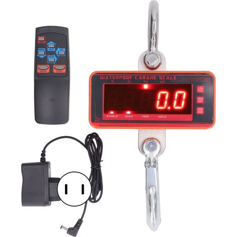 Pesage suspendu 1500kg 3000lb, balance crochet étanche LED affichage multifonction précise, prise US 110-240V (1/5)