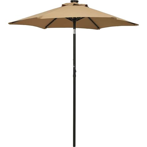 vidaXL Garden Parasol with LED Lights Taupe 200x211 cm Aluminium (1/5)
