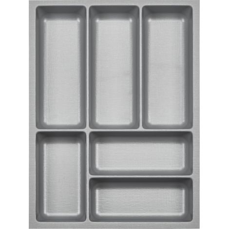 ORGA-BOX 3 Besteckeinsätze Tiefe 473 mm silbergrau Schubladeneinsätze Breite 341 mm für Schubladen 450 mm