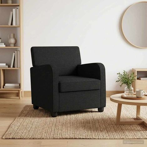 vidaXL Fauteuil Noir Tissu (1/5)