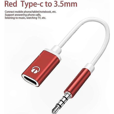 Câble adaptateur USB-C femelle vers jack 3,5mm mâle, cordon audio analogique pour lecteurs MP3, écouteurs et smartphones, connexion stéréo robuste (1/3)