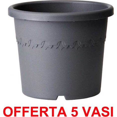 OFFERTA 5 VASO ALGARVE CILINDRO WHEELS 48CM ANTHRACITE