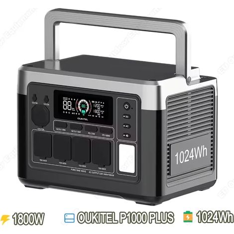 Générateur solaire P1000 PLUS – 1800W – 1024Wh – LiFePO4 – Secours domicile – Outdoor nomade