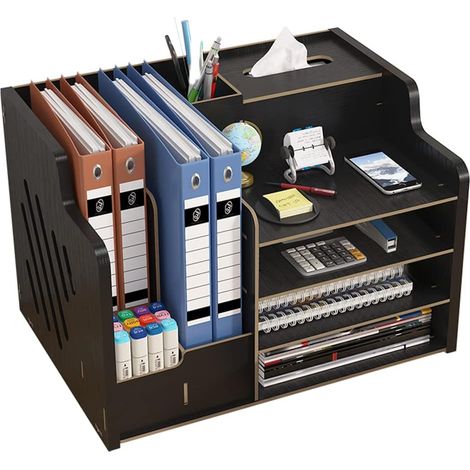 1 Organiseur de bureau, Panneau haute densité, Grande capacité, Compartiments multiples, Pour maison et école (1/5)
