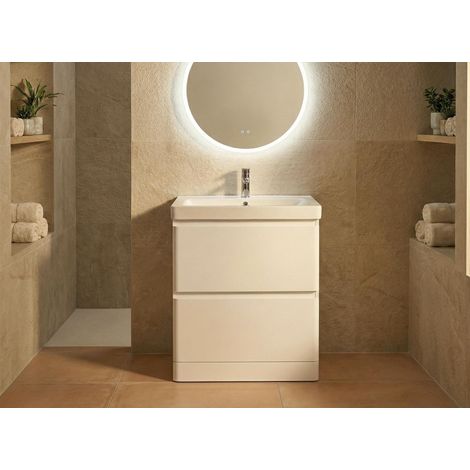 Meuble Salle de Bain BORA 80cm à poseravec vasquelaqué pour salle de bain, design moderne, installation facile (1/5)