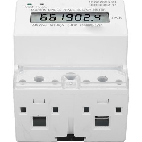 Einphasiger 230V 50Hz Stromzähler, DIN-Schienenmontage, LCD-Bildschirm, kWh-Messung, für den Einsatz in Wohnhäusern, Kliniken und Hotels. (1/5)
