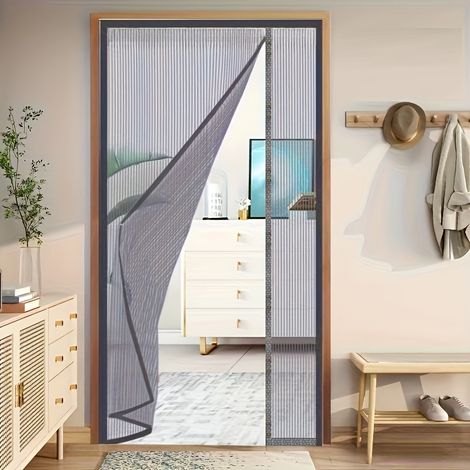 Moustiquaire/rideau à ouverture latérale, moustiquaire/rideau d'été à maille magnétique, pour porte d'entrée, 90 x 210 cm (1/5)