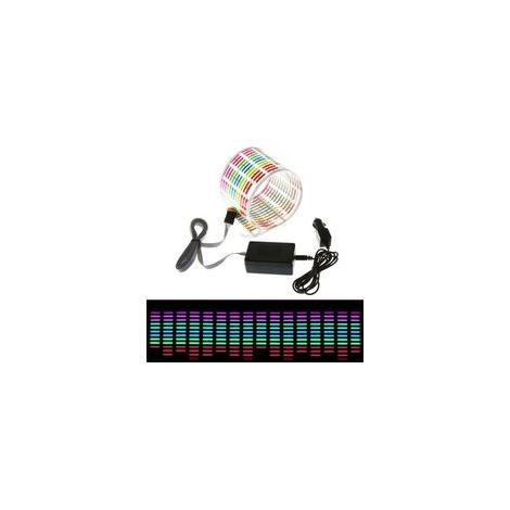 Pegatina para coche con sensor de activación de sonido y música, luz LED, ecualizador, efecto luminoso, 45 x 11 cm (1/5)