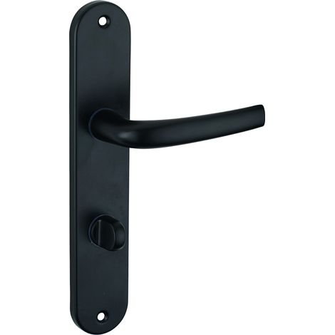 Thirard – Ensemble de poignées pour porte intérieure Maia à condamnation – Carré 7mm – Entr'axes 195mm – Aluminium noir anodisé (1/3)