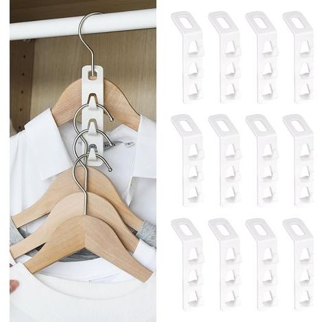 12 Pièces Crochets De Connexion Peu Encombrants pour Garde-Robe,Crochet Gain de Place Penderie Convient (1/5)