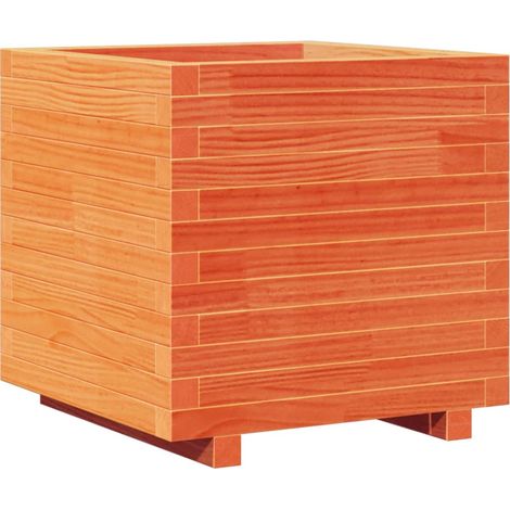 Vassoio per fioriera aiuola rialzata piante fiori terrazza giardino cera 50 x 50 x 49,5 cm legno di pino massiccio marrone 020038461
