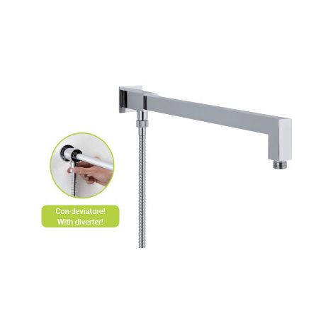 Braccio doccia Square con deviatore cromo di Sphera