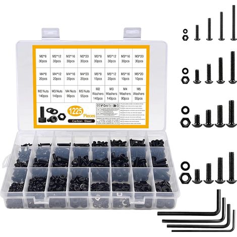1225 Pcs Set di Vis M2 M3 M4 M5, Vis et Écrous (1/5)