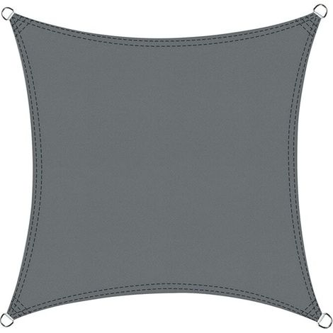 Voile d'ombrage carré 2.5x2.5m Imperméable Toile Ombrage UV Protection pour Patio Jardin. Terrasse.Extérieur. Balcon. Gris (1/5)