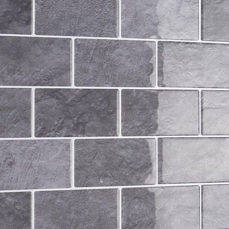 Adhesive 16 Pièces Gris Carrelage Adhesif Effet Béton Carrelage Adhesif Mural Salle de Bain Autocollant Carrelage Rectangulaire Dalle PVC Adhesive Murale Buanderie 30.5cm x 30.5cm (1/5)
