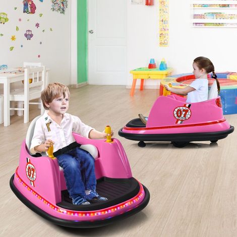 Auto tamponneuse pour enfants 6 V avec télécommande, cercle de rotation 360°, 57 x 75 x 42 cm - rose (1/5)