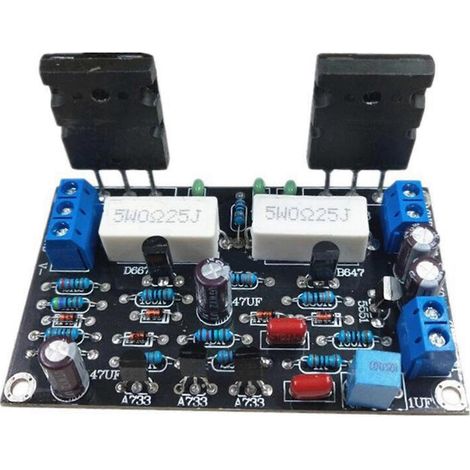 Carte d'amplificateur audio mono haute fidélité 4X 100W 2SC5200+2SA1943, double sortie haut-parleur DC35V, adaptée aux projets de bricolage de home cinéma. (1/2)