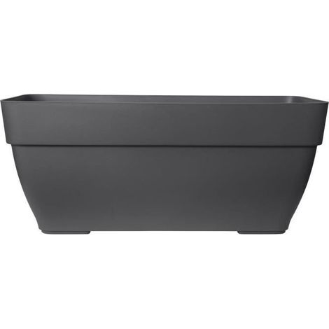 Elho Vibia Campana Trough 80 - Fioriera per Esterno - Ø 76.5 x H 33.3 cm - Nero/Anthracite (1/5)