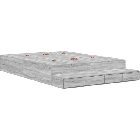 Maison Exclusive - Aufbewahrungsbettgestell Graues Sonoma 150 cm