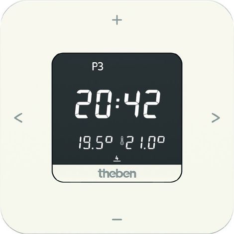 Theben RAMSES 811 top3 Thermostat d'ambiance numérique hebdomadaire, pile, application, écran, 8119200