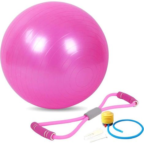 Balance Ball 45 cm Corde de Traction Ballon d'exercice Anti-éclatement pour Stabilité Fitness et Yoga- (1/4)