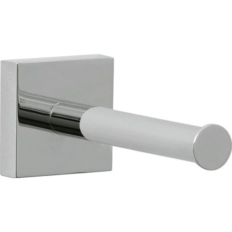 tesa EKKRO Ersatzrollenhalter für Toilettenpapier, verchromt - zur Wandbefestigung ohne Bohren, inkl. Klebelösung - 50 mm x 50 mm x 125 mm (1/5)