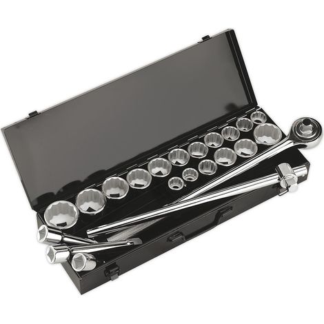 Sealey Metric Imperial Socket Set 22pc 3/4""Sq Drive 12pt WallDrive AK259/CRV