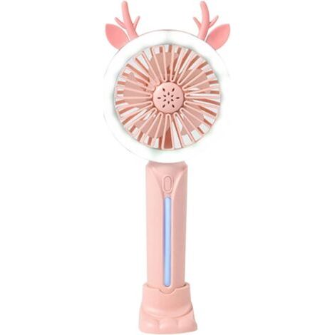 USB Wiederaufladbarer tragbarer Ventilator - Praktisch - Geeignet für Studenten und Büros - Kleiner tragbarer Ventilator, Rosa