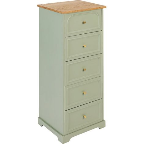 Chiffonnier 5 Tiroirs "Mohéa" 113cm Vert Céladon