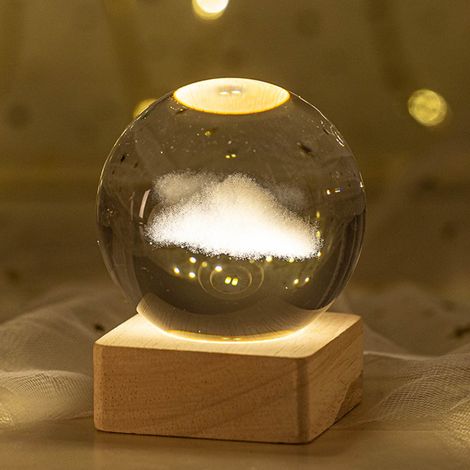 Boule De Cristal - Veilleuse Galaxie Planétaire Astronaute - Alimentation USB - Lumière Chaude Et RGB - Pour Chambre D Enfant - 1 Pièce (1/5)