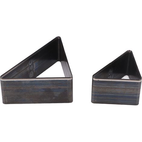 Ensemble de 2 emporte-pièces triangulaires en acier allié, avec boîte de rangement pour le cuir. (1/5)