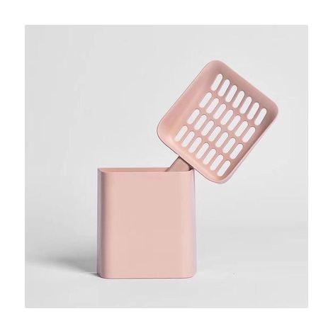 Pala para arena de gato con soporte de plástico, artículos de limpieza para mascotas, pala para tamizar, mango cómodo, pala higiénica para arena de gato (1/5)