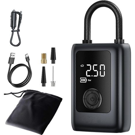 Pompe à air électrique portable et rechargeable avec écran, pour un gonflage portable et une utilisation à domicile ou en extérieur.-AquaForge (1/5)
