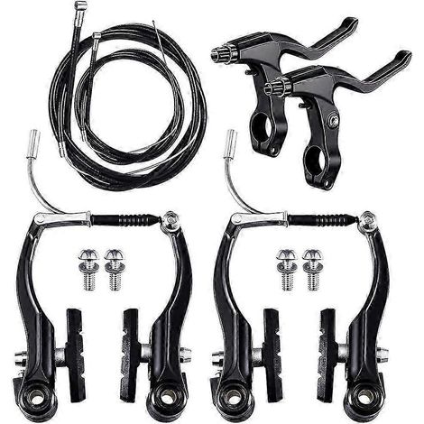Komplettes Set für Mountainbikes, V-Brakes + externe Bremszüge + Bremshebel + Bremszugschutz für Vorder- und Hinterradbremse