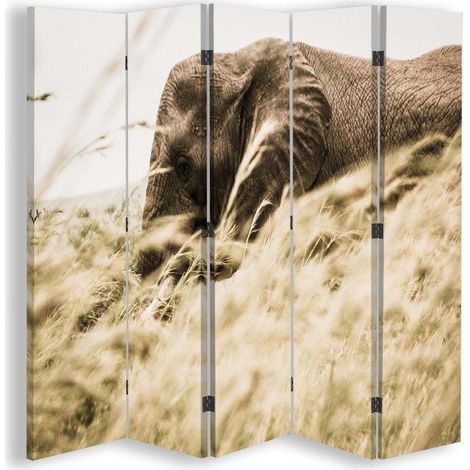 Paravento bilaterale, Elefante che vaga - 180x170 (1/5)