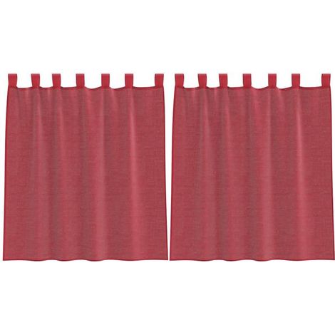 Ensemble de deux voilages avec housses pour tringle, bordeaux (1/5)