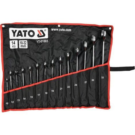 Jeu de clés mixtes torsadées 10-32 mm, 14 pièces - YT-01865 (1/3)