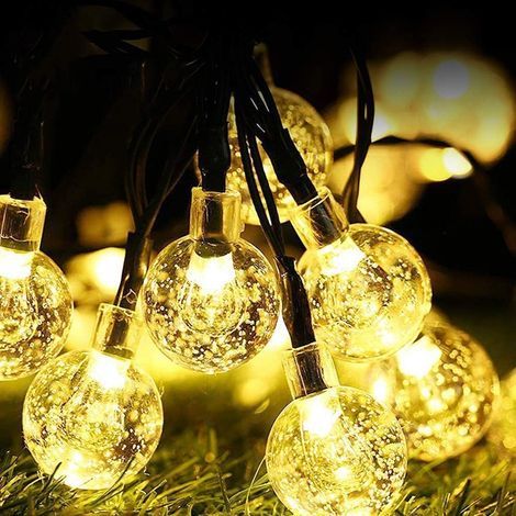 Solar-Lichterkette mit 50 LEDs, 7 m Länge, 8 Lichtmodi, IP67 wasserdicht, warmweißes Weiß, für die Innen- und Außendekoration, Garten, Terrasse, Hochzeit, Party. (1/5)