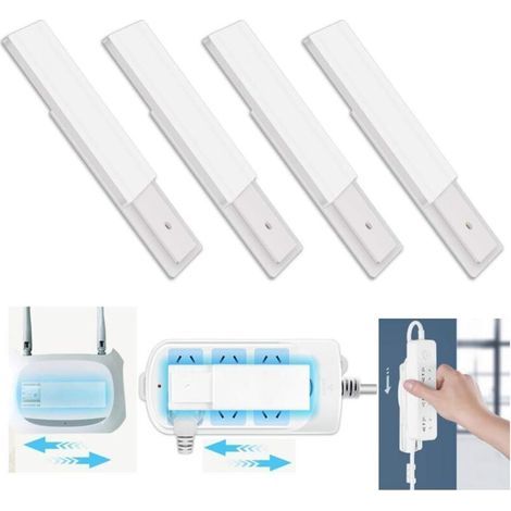 4-teiliges selbstklebendes Steckdosenleisten-Befestigungsset, wandmontierte, bohrfreie Halterung, für einfache Steckdosenleisten, WLAN-Router, AmazonBasics, Belkin, Fernbedienungen und mehr – Fei Yu (1/4)