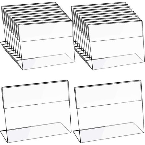 20 porte-affiches A6 en acrylique transparent, cadre photo, support pour brochures et flyers, dos incliné. (1/4)