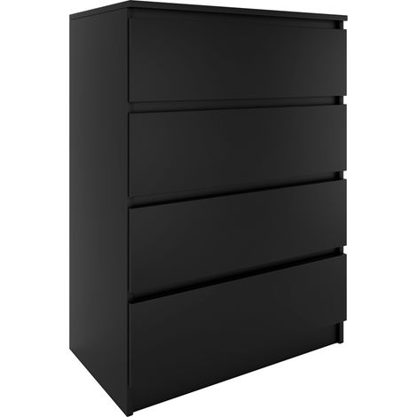 Hucoco – Commode enfant 4 tiroirs – Largeur 70 cm – Hauteur 97 cm – Panneaux stratifiés de qualité – Pour salon ou chambre à coucher
