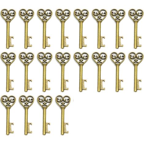 Ouvre-bouteille Forme De Clef Ancienne - Lot De 50 Pièces - 5 Modèles Différents - Pour Faveurs De Mariage, Baby Shower, Soirée Thème Rétro - Cadeau Invité (1/5)