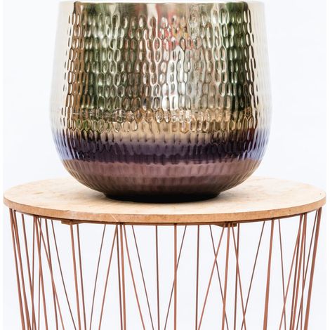 Cache-pot en Céramique Dorée Design Élégant pour Plantes d'Intérieur - 29 x 24 cm - PANGIVO